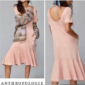 Anthropologie Joella Pink Peach Midi Dress Sz XS